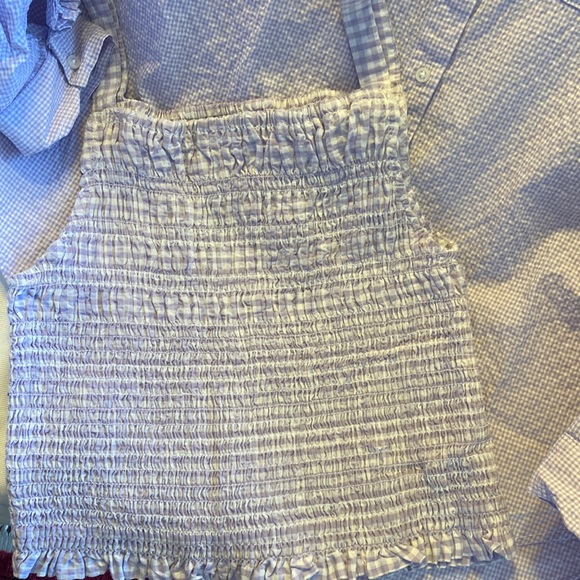 SOLD Zara Seersucker Shirt with Crop Tank Top - Picture 2 of 7